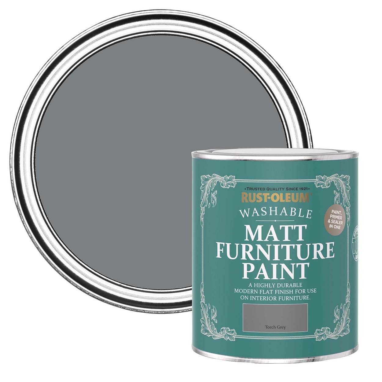 Rust-Oleum Matt Furniture Paint Torch Grey 750ml