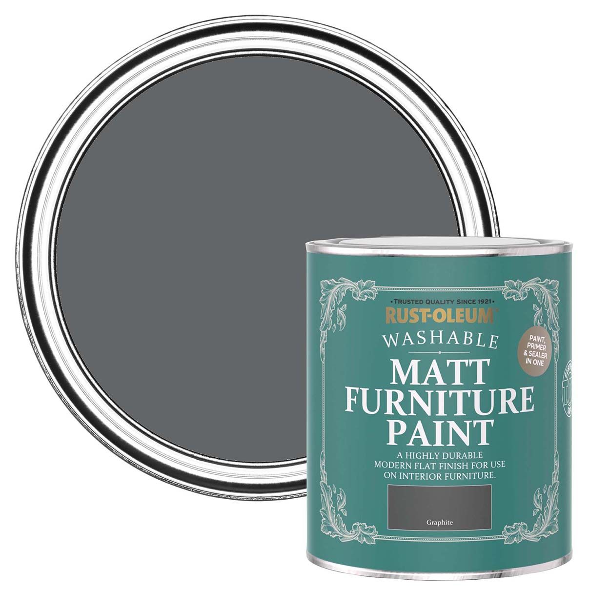 Rust-Oleum Matt Furniture Paint Graphite 750ml