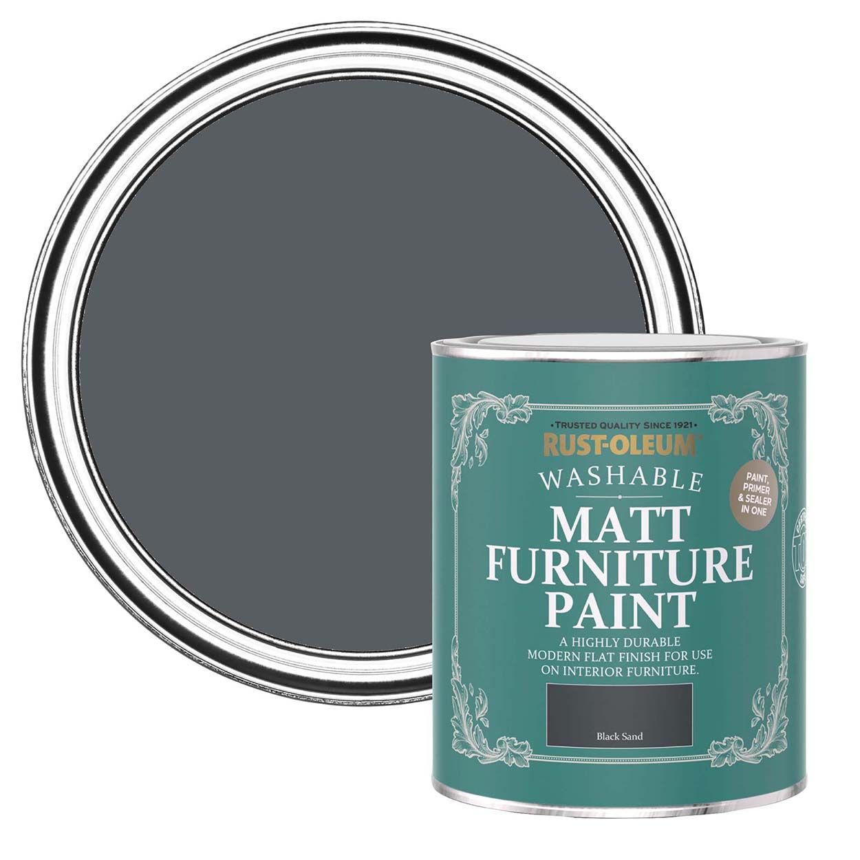 Rust-Oleum Matt Furniture Paint Black Sand 750ml
