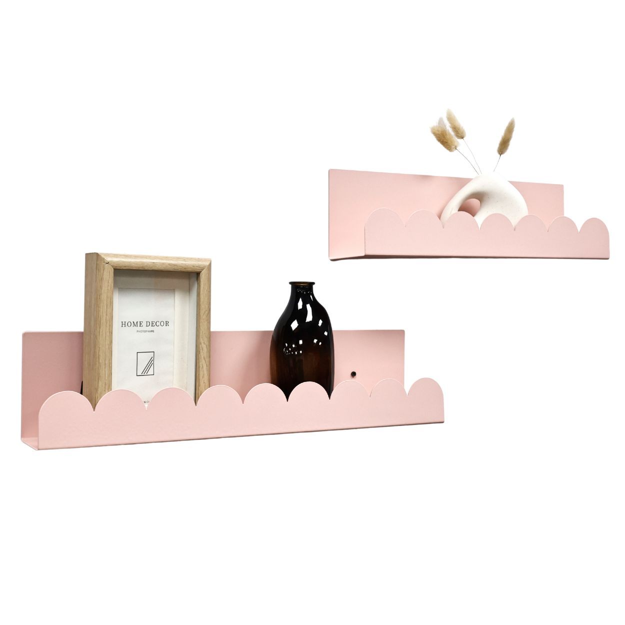 Pink Scallop Wall Shelf Set of 2