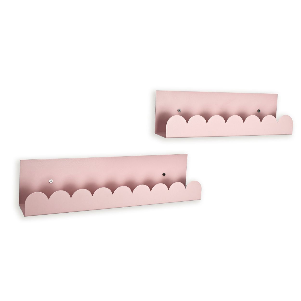 Pink Scallop Wall Shelf Set of 2