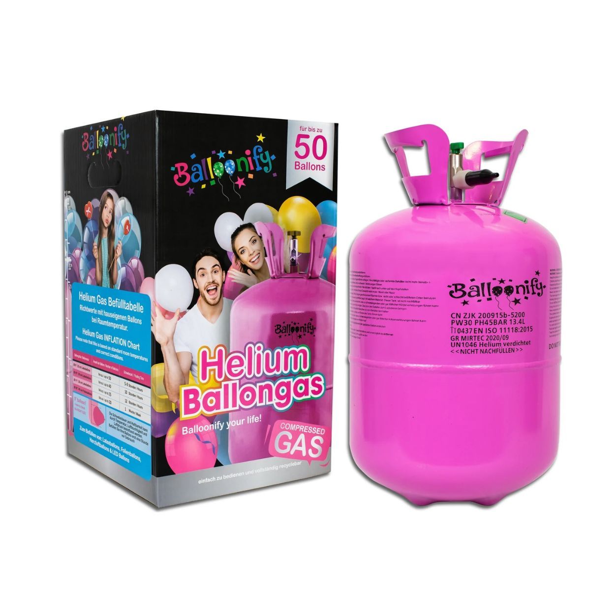 Helium Balloon Tank & Cylinder, Up to 50 Balloons