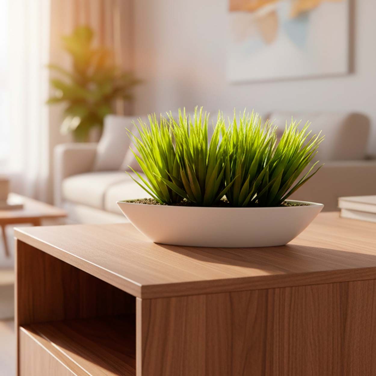 Grass With White Pot