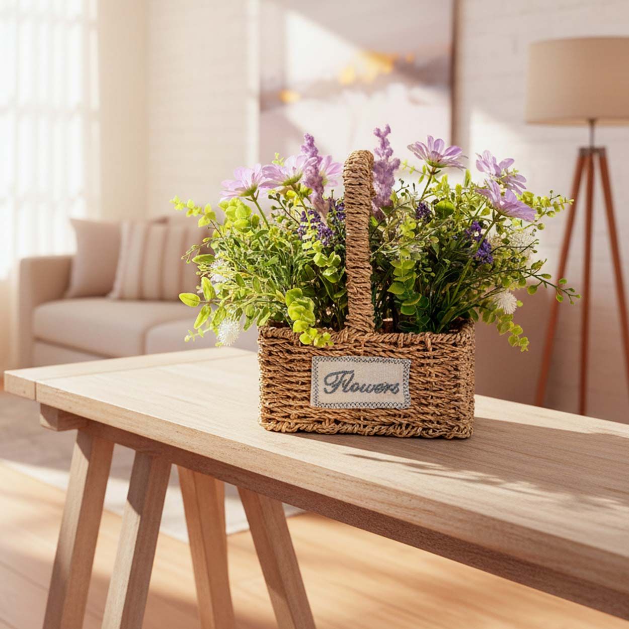 Flower With Basket Purple