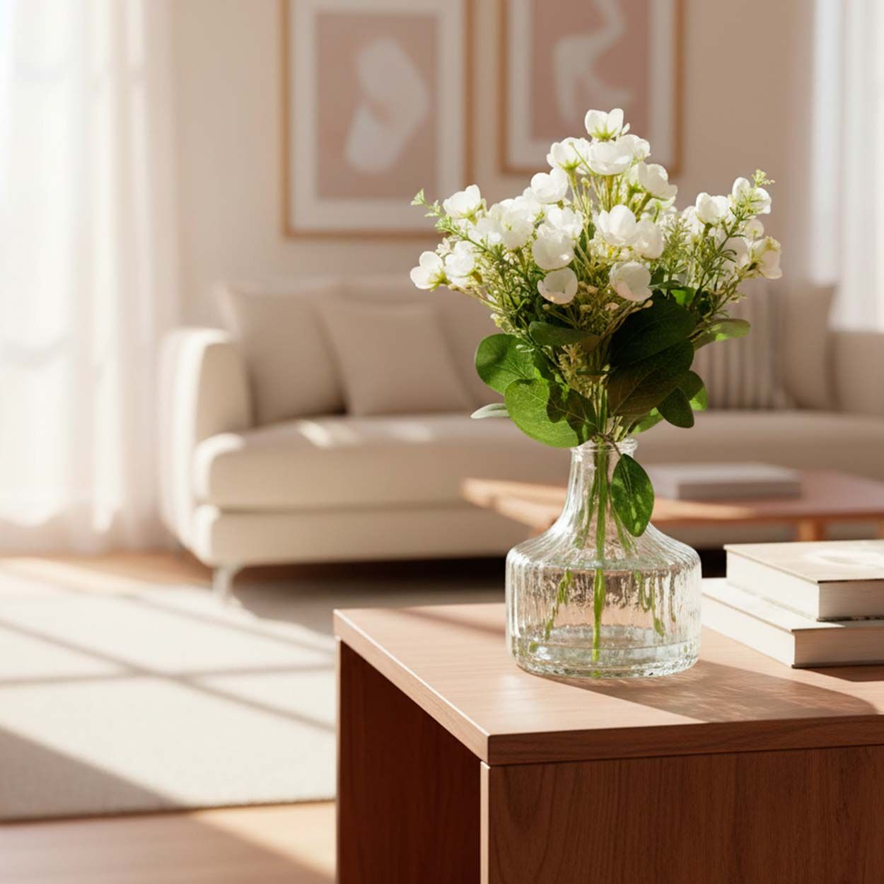 Artificial Flower Potted 29Cm White
