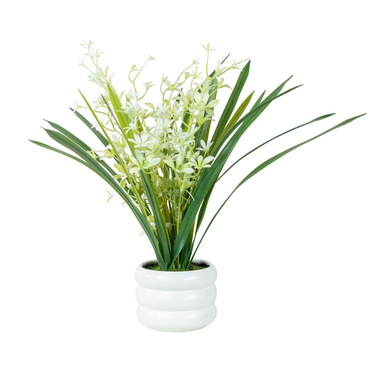 Artificial Orchid Potted 44Cm White