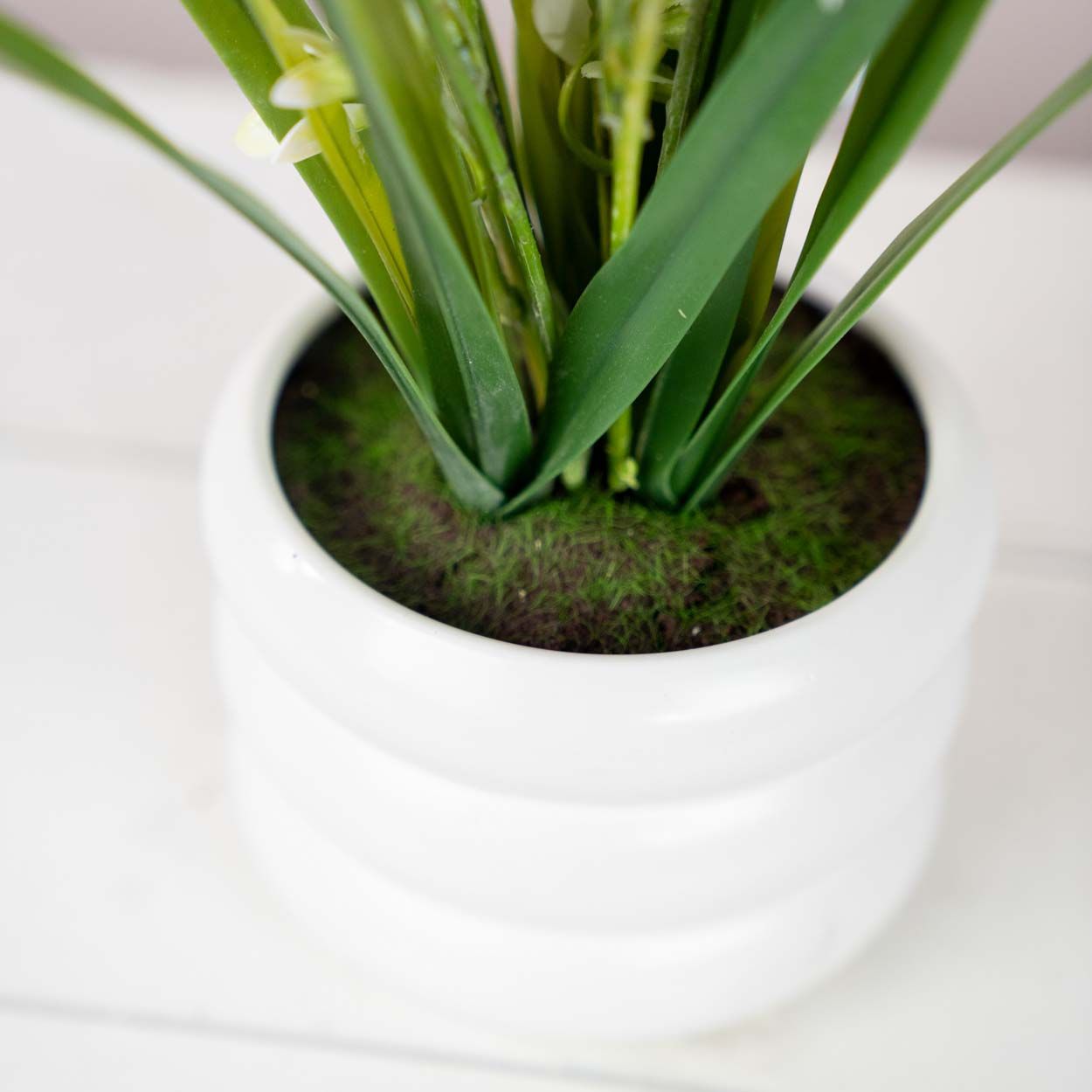 Artificial Orchid Potted 44Cm White