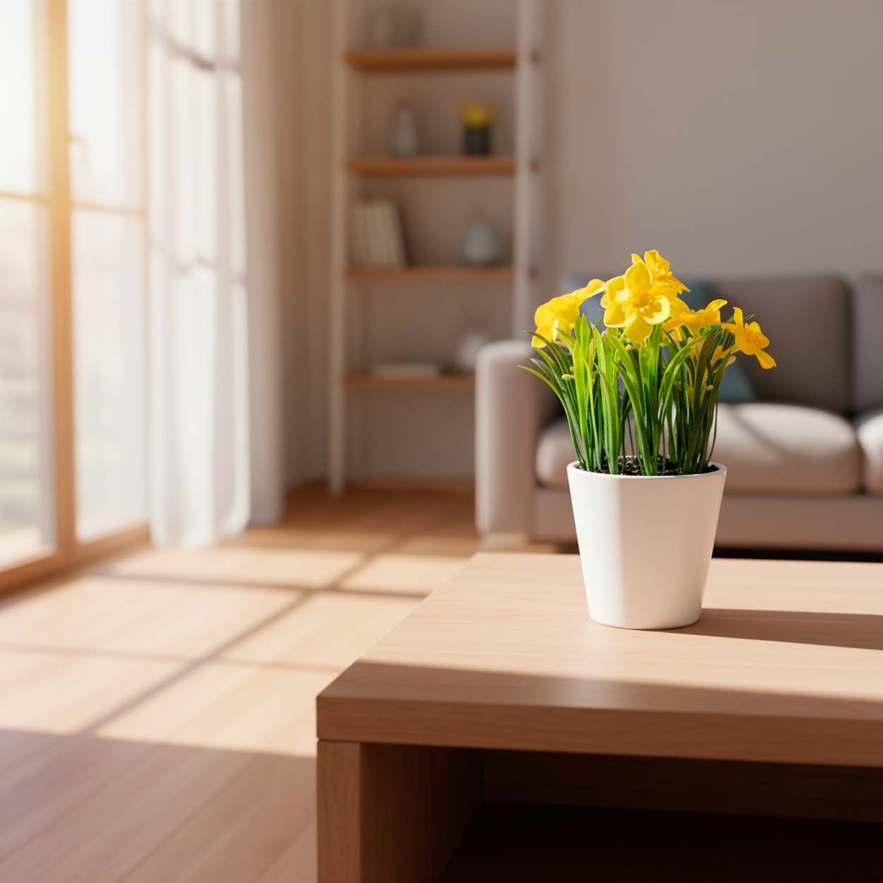 Artificial Daffodil Potted 29Cm