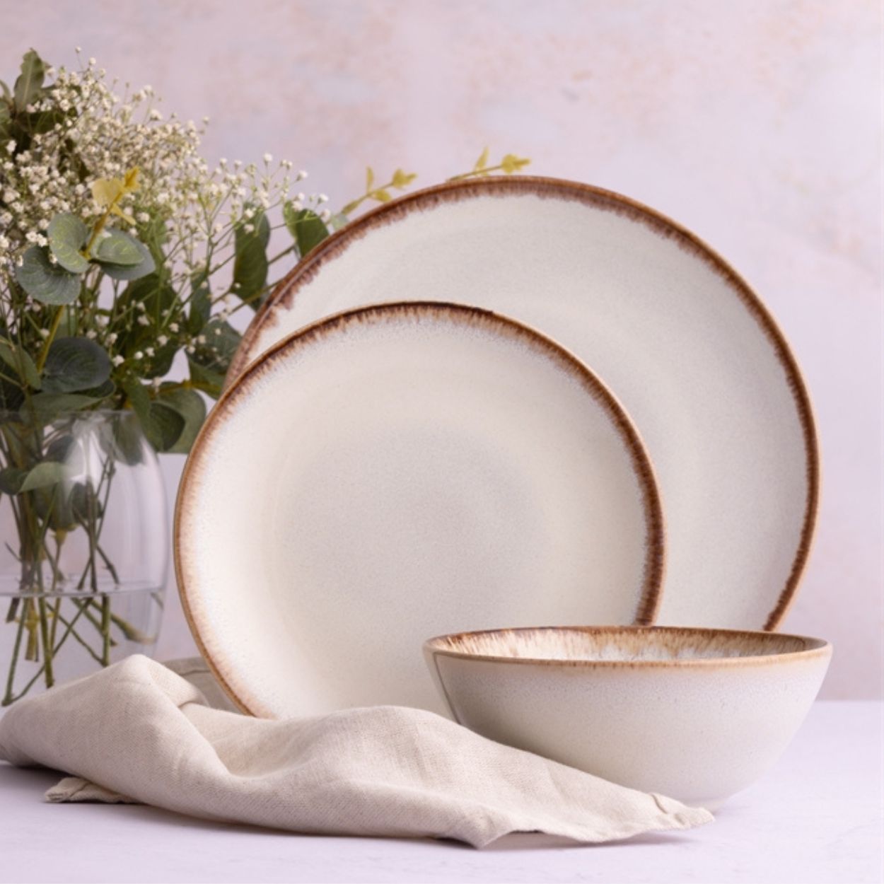 Mason Cash Reactive Cream 12 Piece Dinnerset