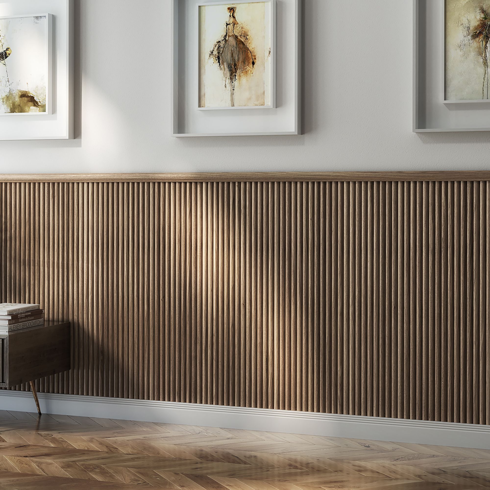 Half Rnd Flexi Panel Walnut Finish 2400 X 300mm