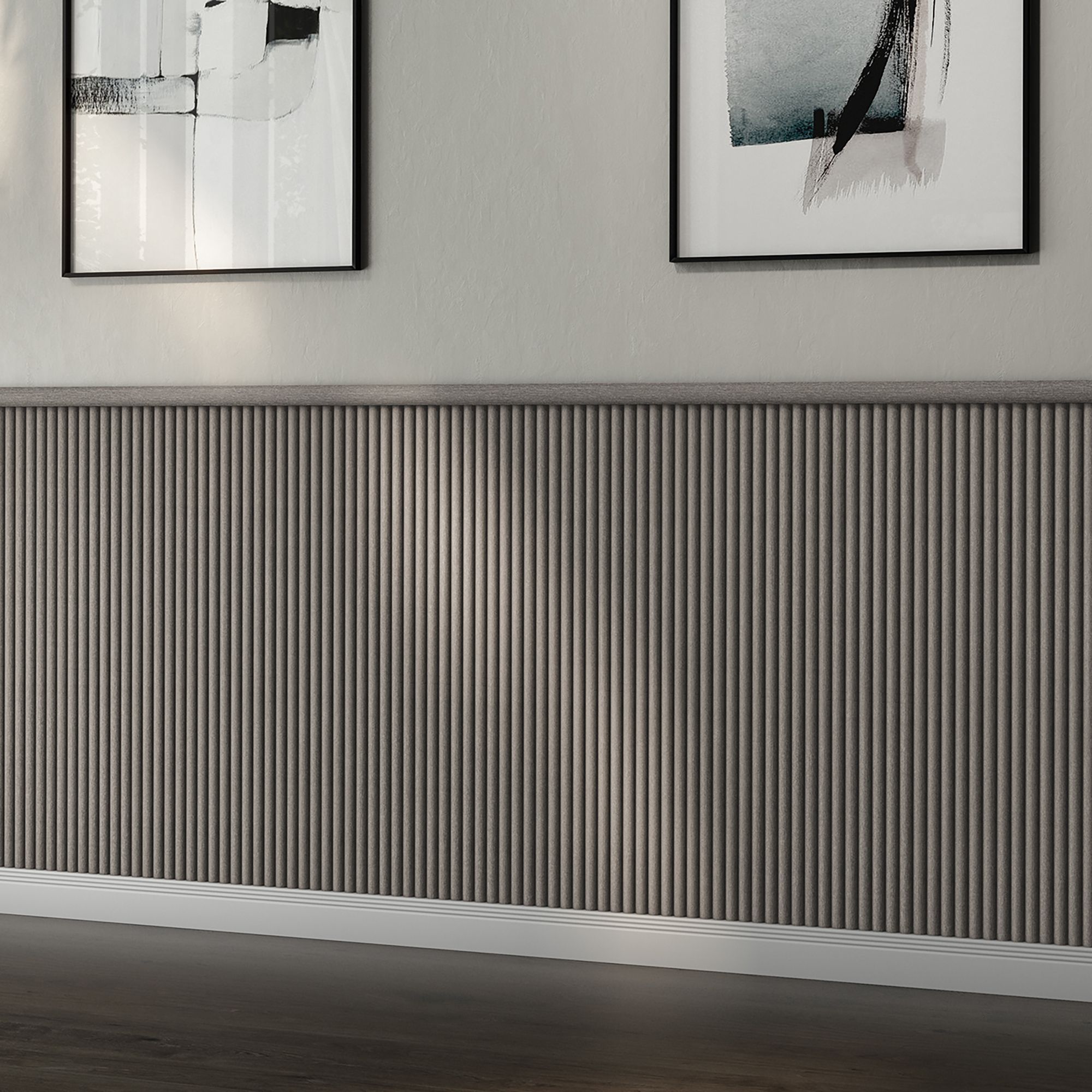 Half Rnd Flexi Panel Grey Finish 2400 X 300mm