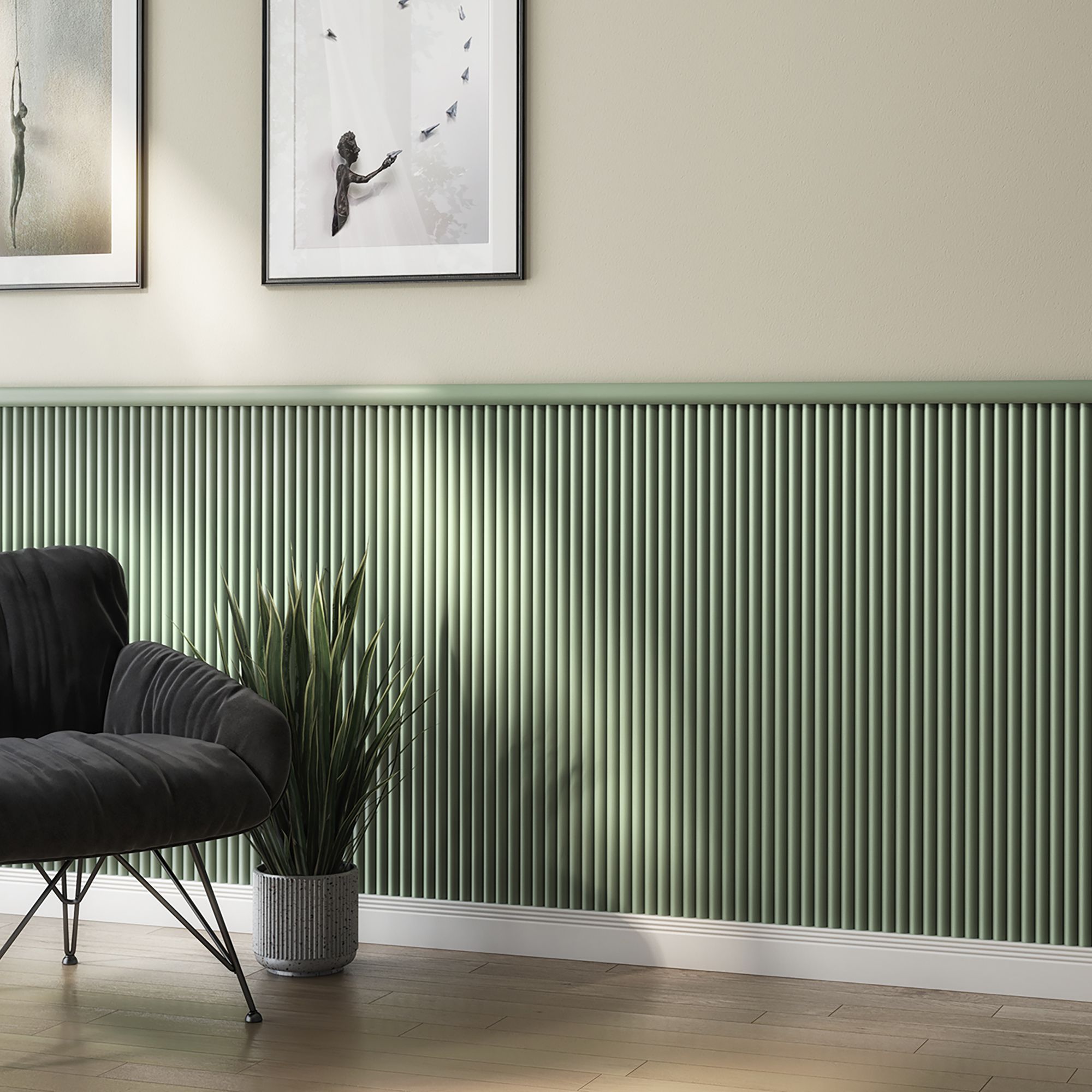 Half Rnd Flexi Panel White Prime 2400 X 300mm