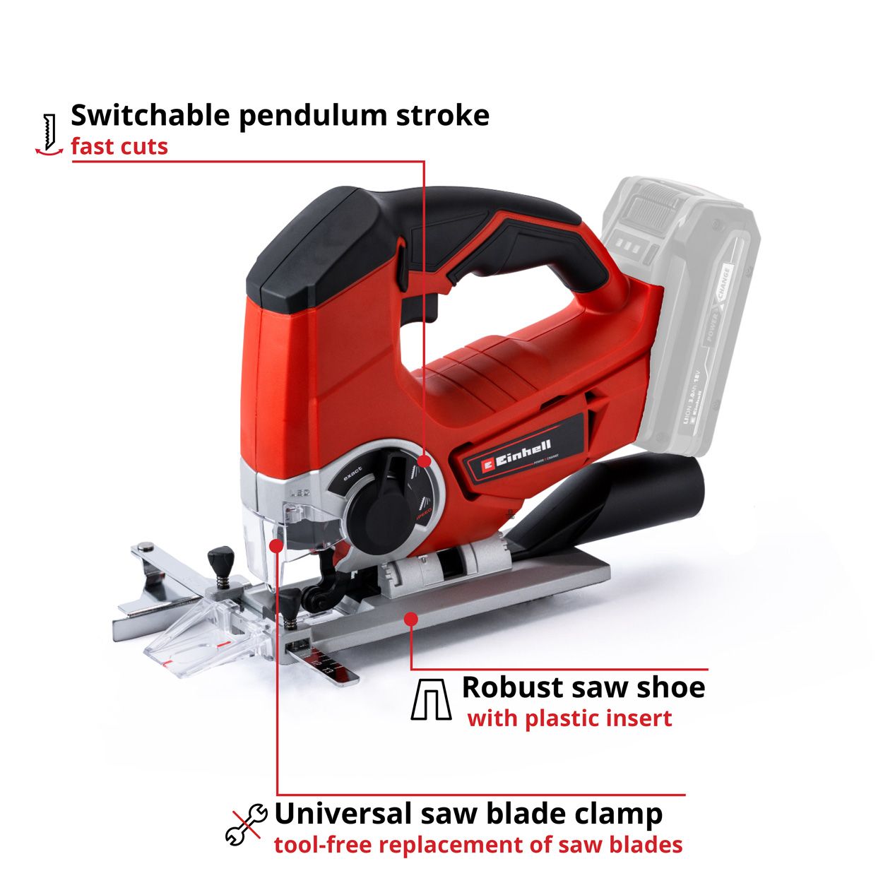 Einhell PXC 18V 80mm Jigsaw, Body Only  