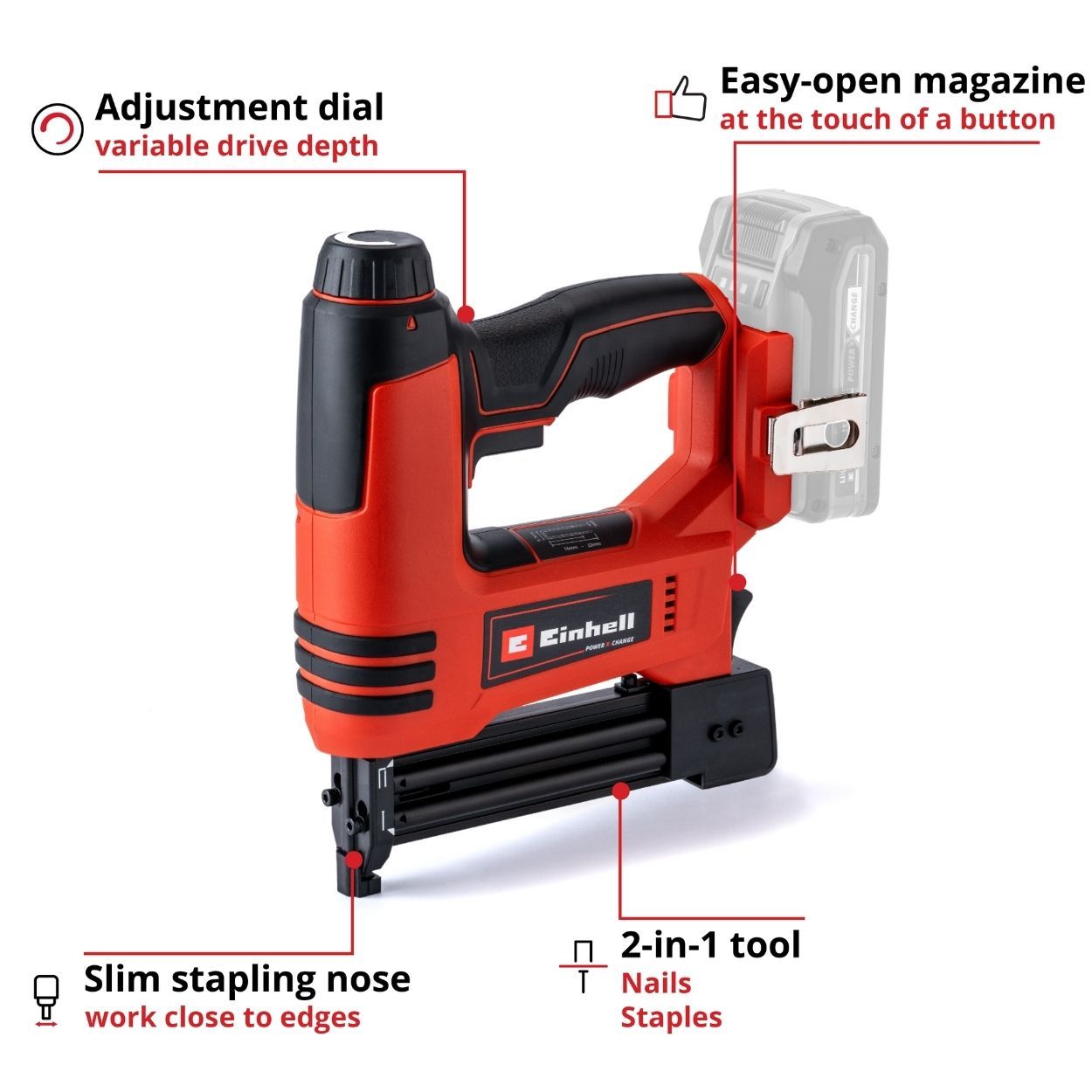 Einhell PXC 18V Stapler Nailer, Body Only