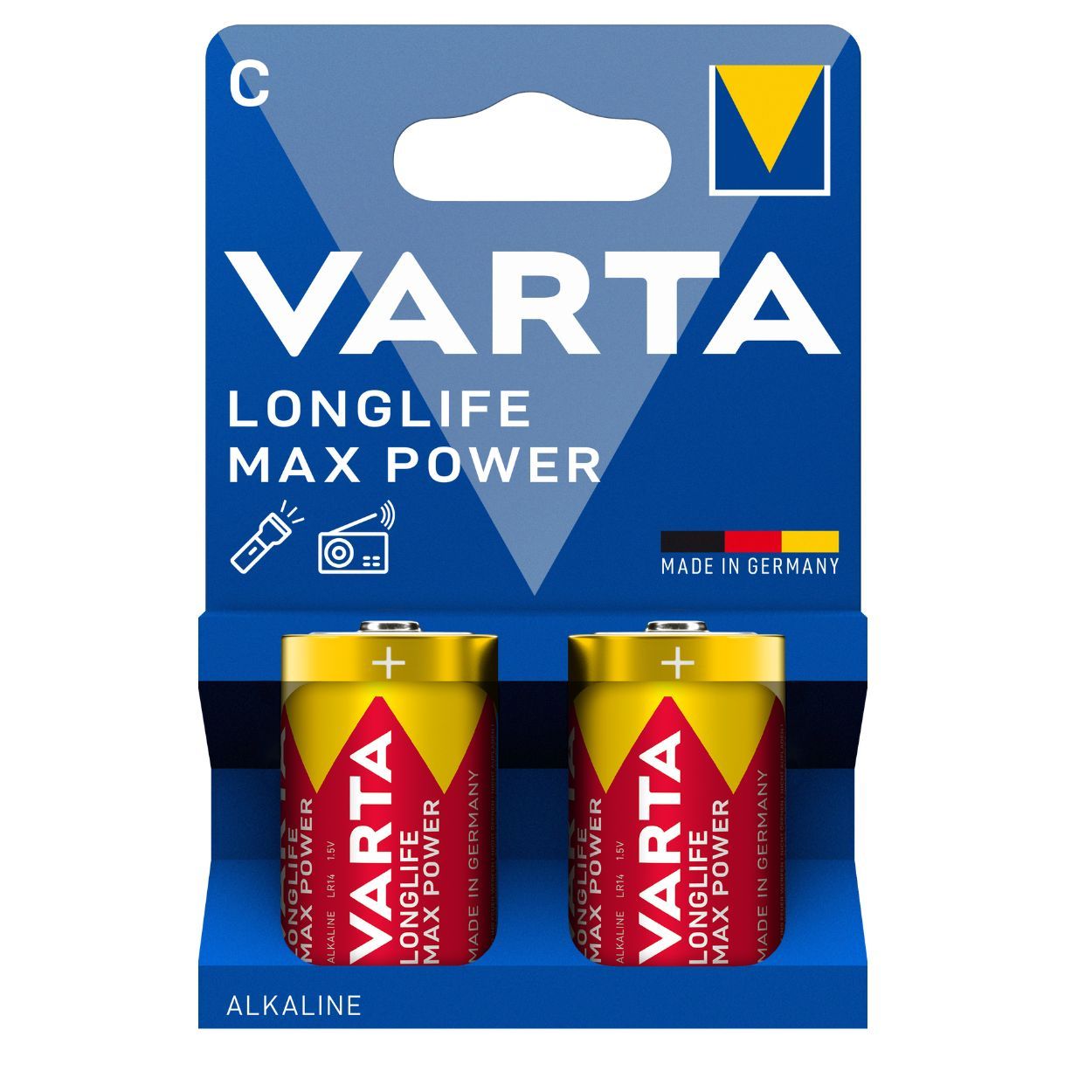 Varta C Longlife Max Power LR14 Alkaline Battery Pack of 2
