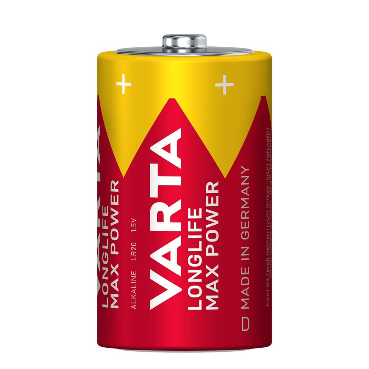Varta D Longlife Max Power LR20 Alkaline Battery D Pack of 2