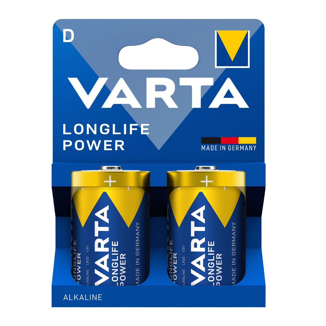 Varta D Longlife Power Alkaline Battery LR20 Pack of 2