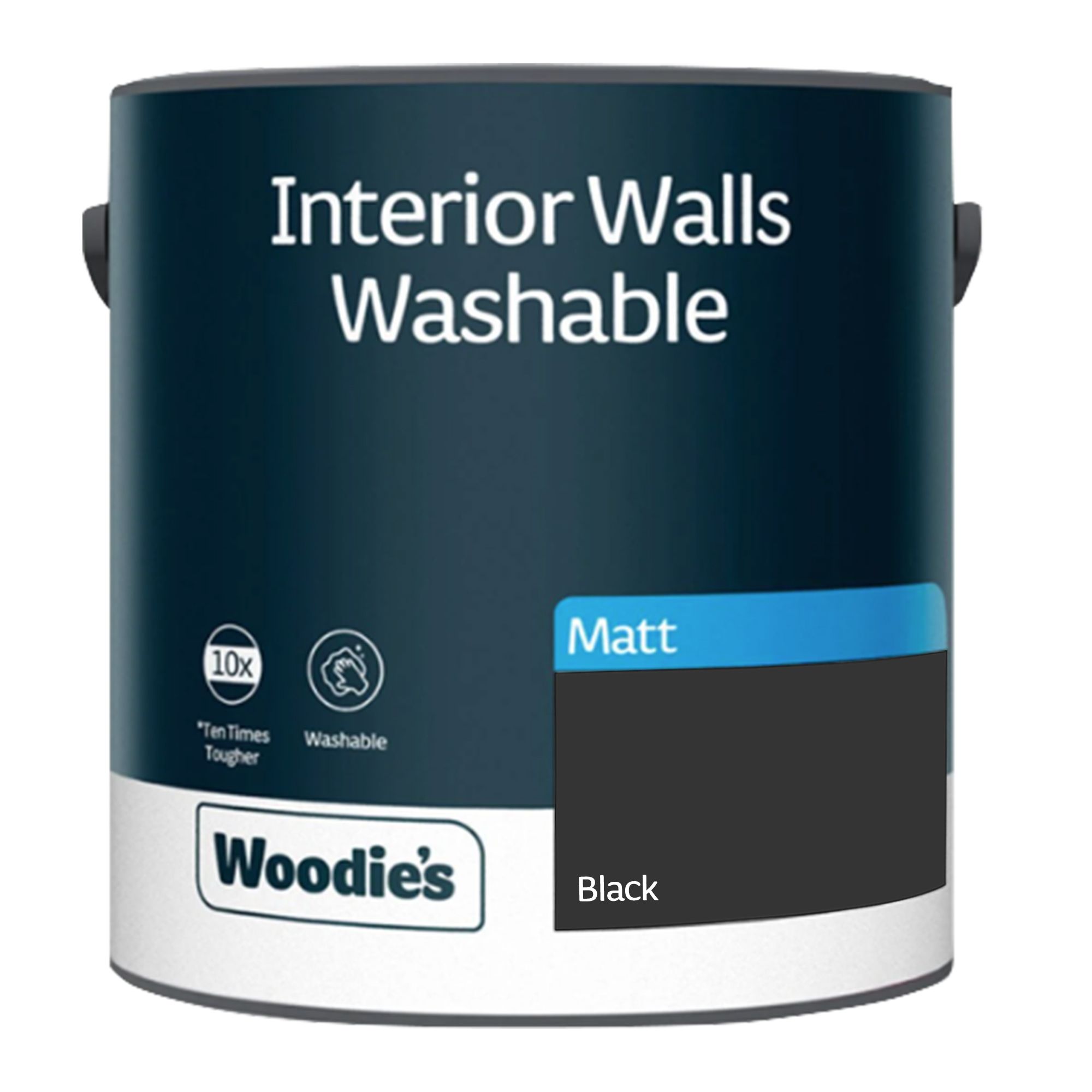 Woodie's Washable Matt Black 2.5Ltr