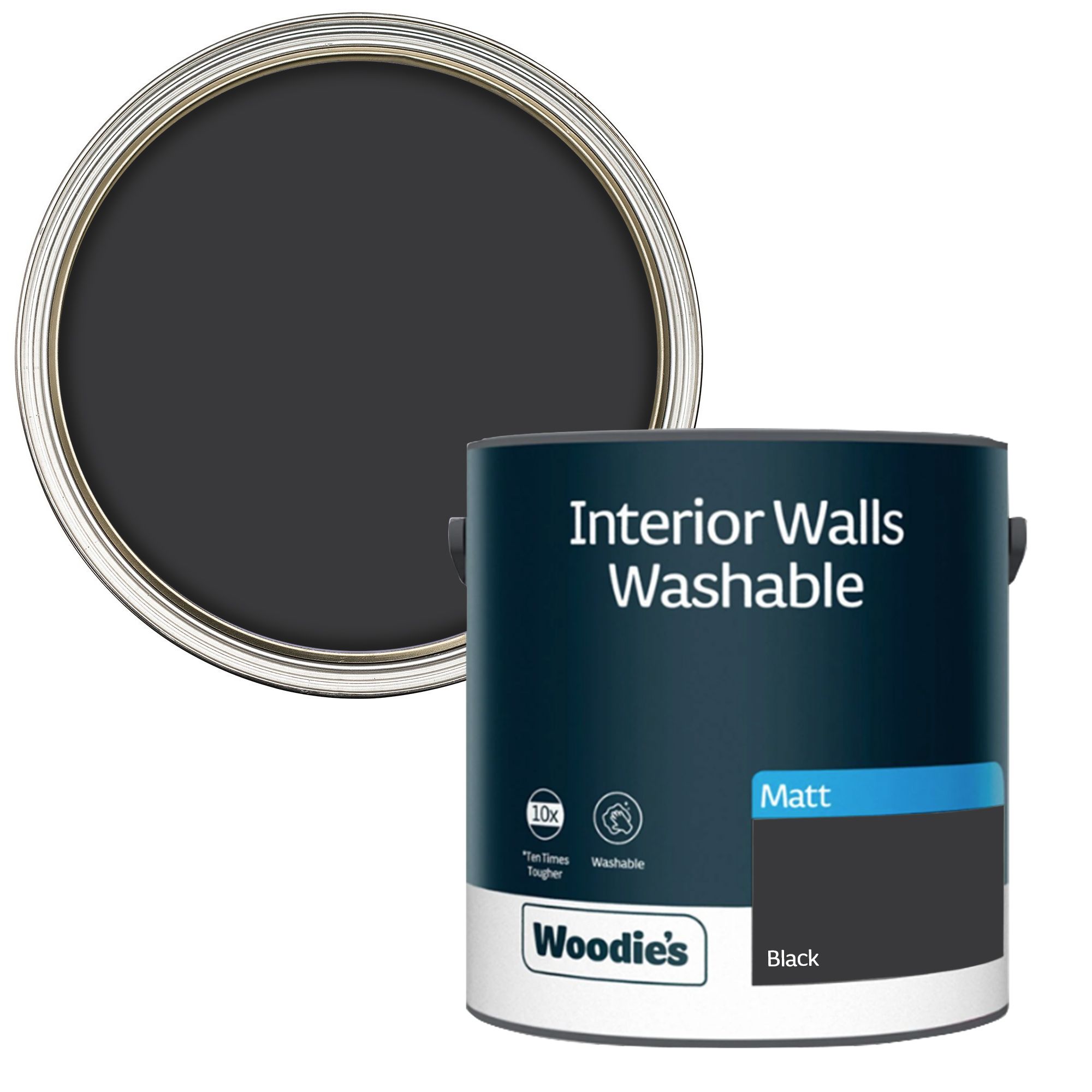 Woodie's Washable Matt Black 2.5Ltr