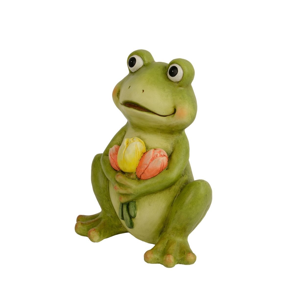 SITTING FROG AND TULIP ORNAMENT 35CM
