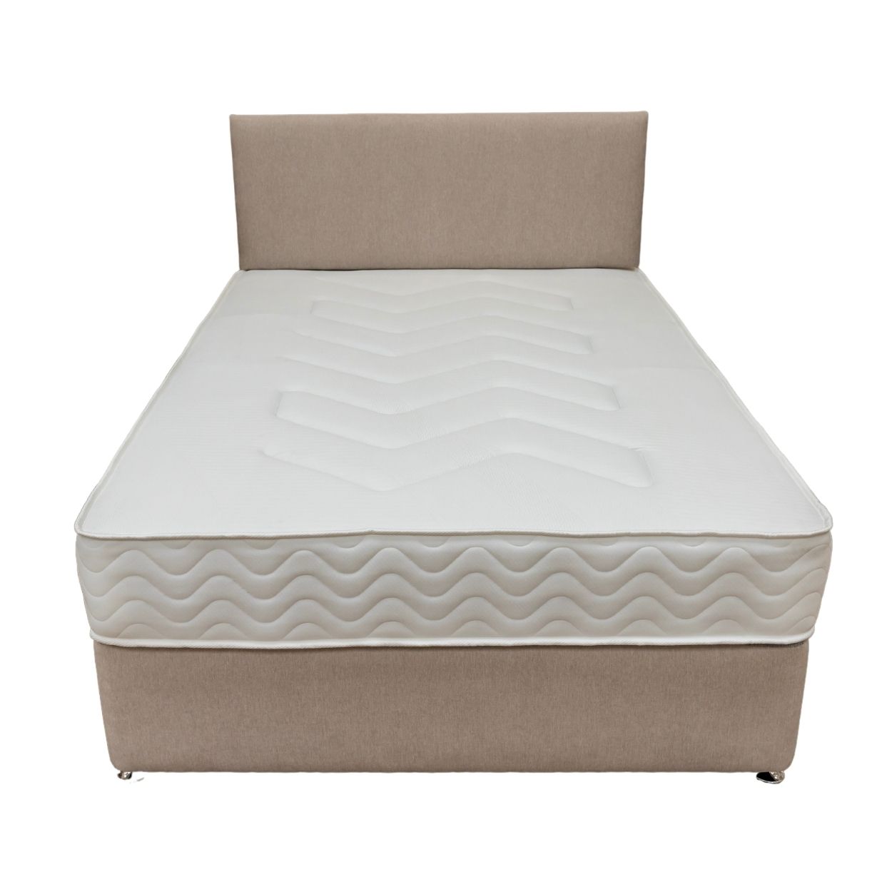 Double (4ft6) DFI Beds Ashgrove Divan Bed and Headboard Grey 2 Drawer Storage