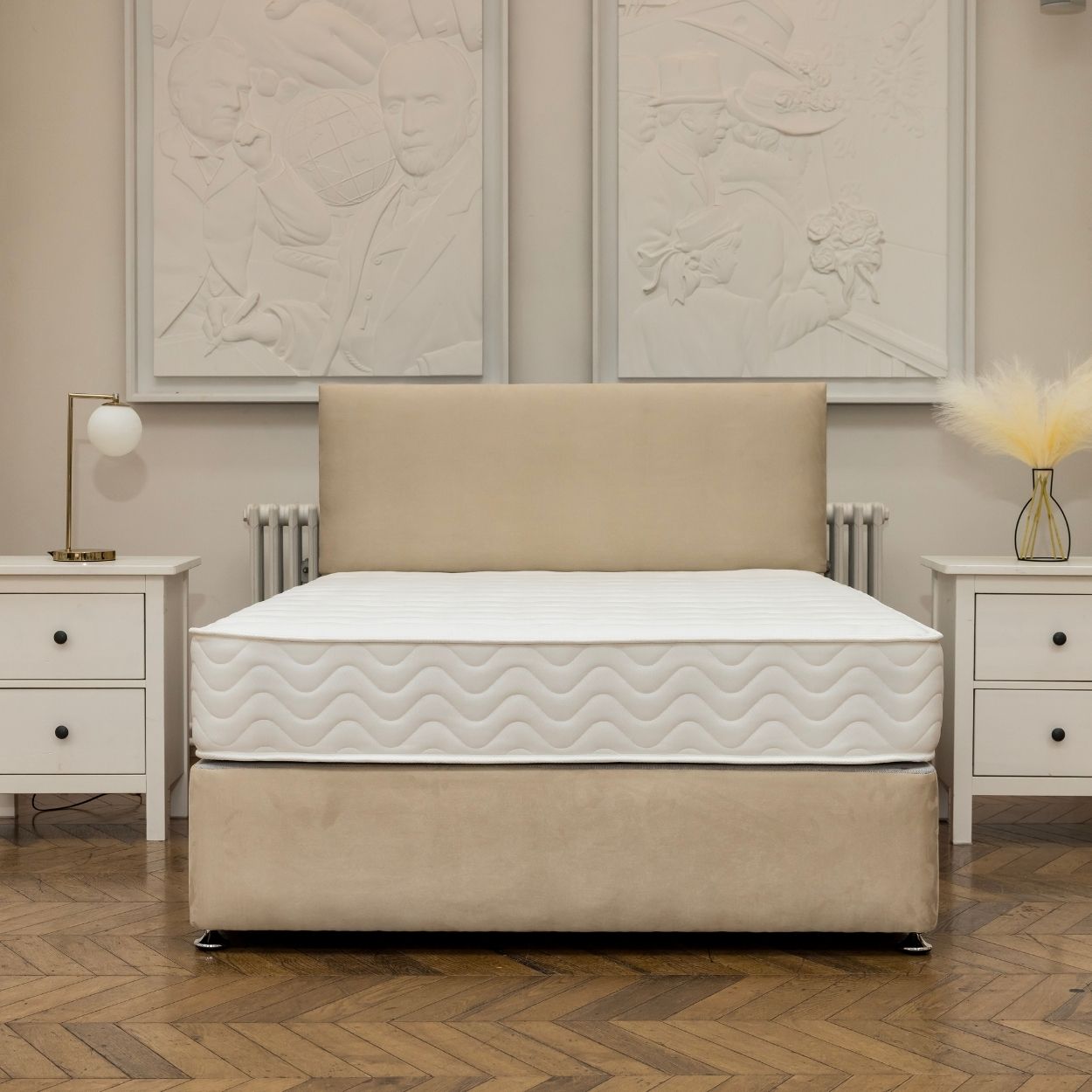 DFI Beds Ashgrove Divan Bed and Headboard Soft Tan