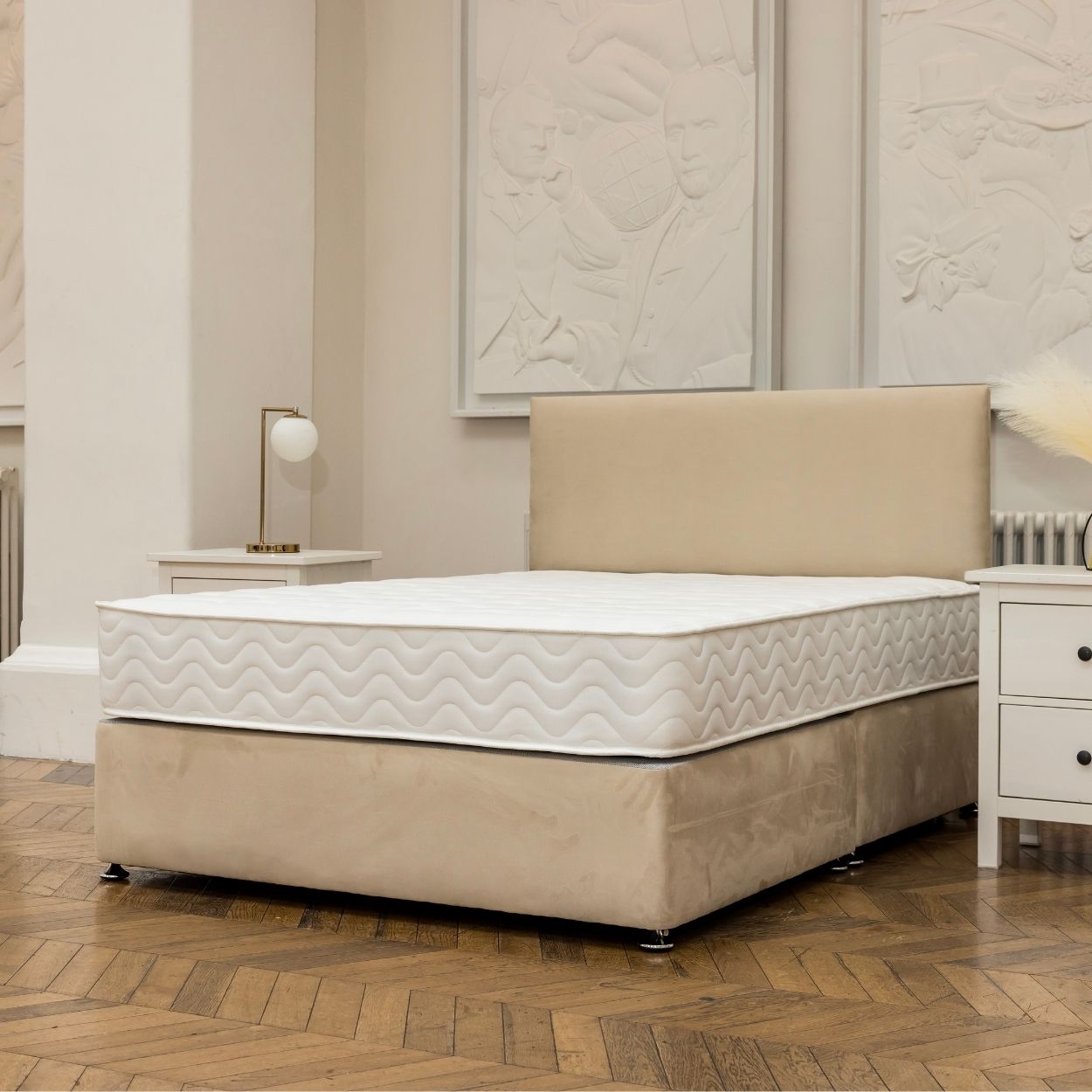 DFI Beds Ashgrove Divan Bed and Headboard Soft Tan