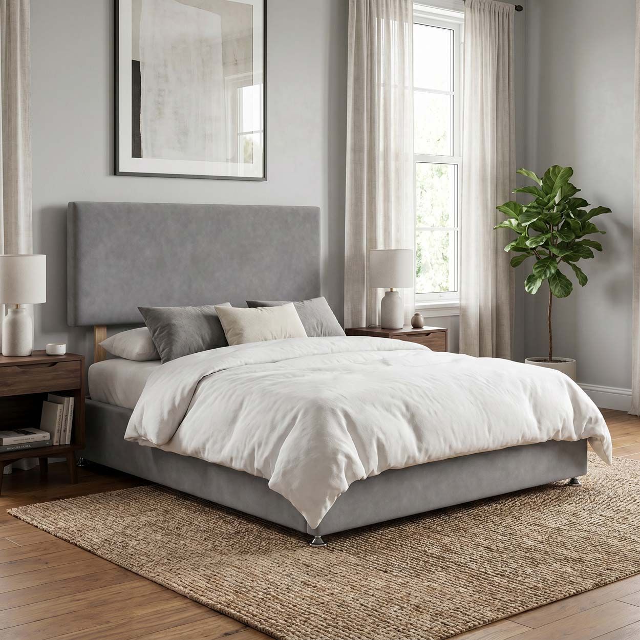 Single (3ft) DFI Beds Ashgrove Divan Bed and Headboard Grey