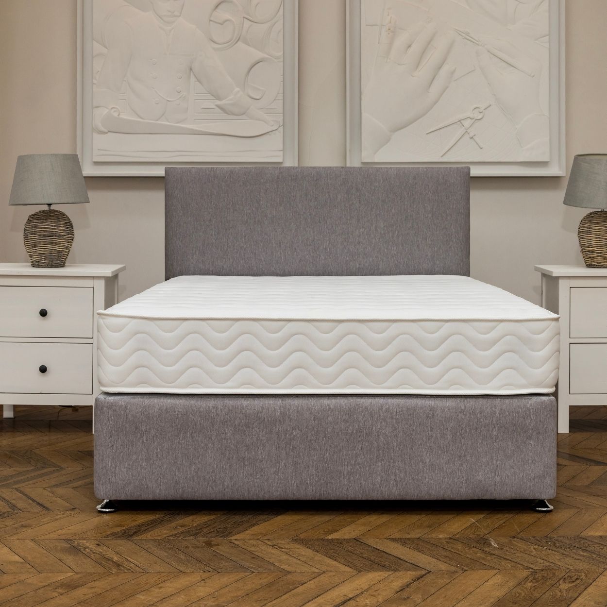 Single (3ft) DFI Beds Ashgrove Divan Bed and Headboard Grey