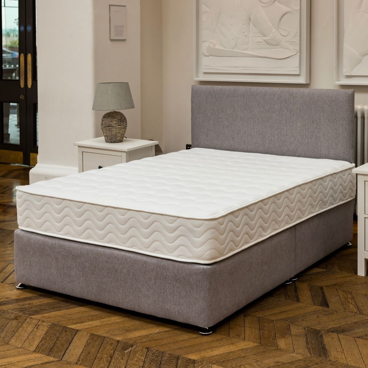 Single (3ft) DFI Beds Ashgrove Divan Bed and Headboard Grey