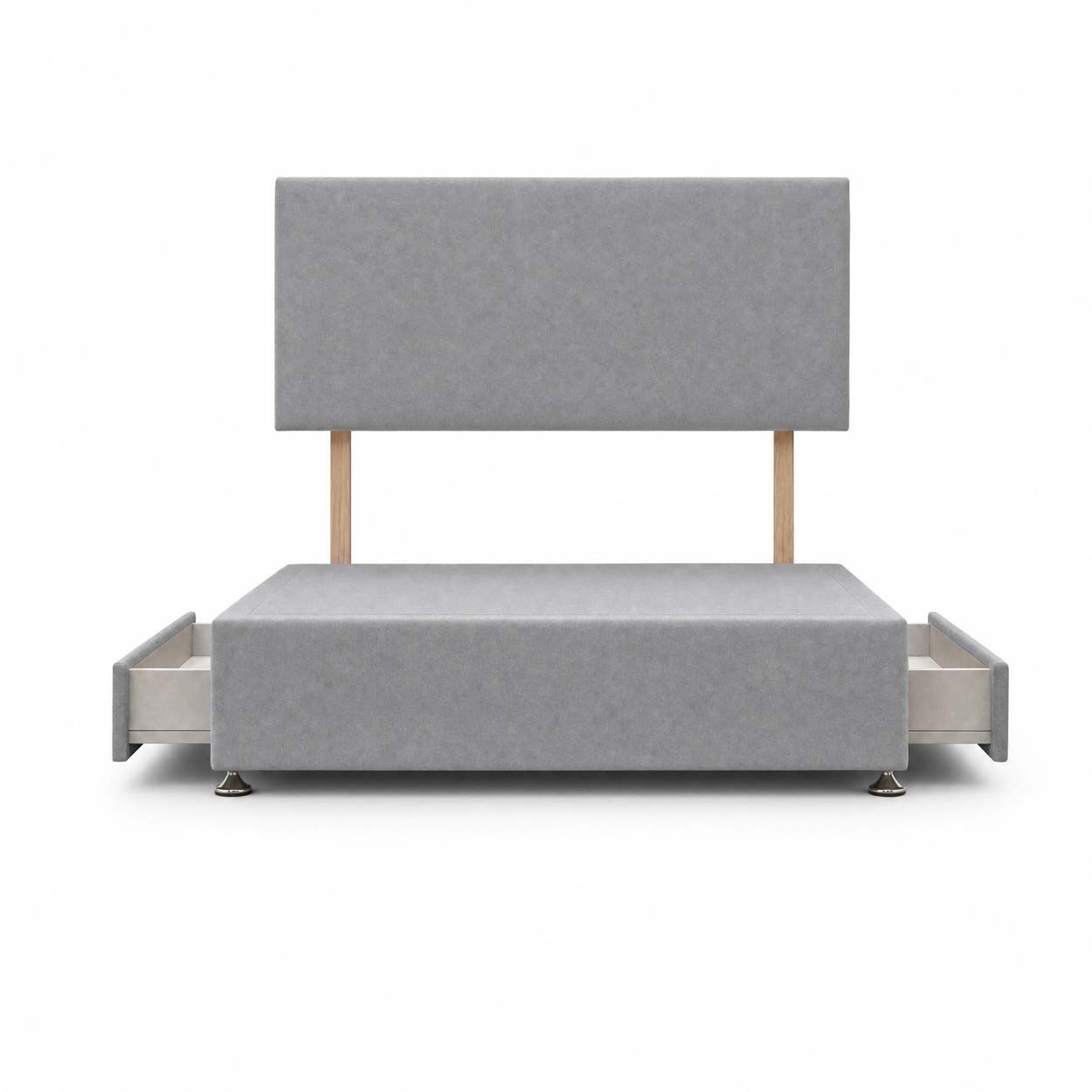 Single (3ft) DFI Beds Ashgrove Divan Bed and Headboard Grey 2 Drawer Storage