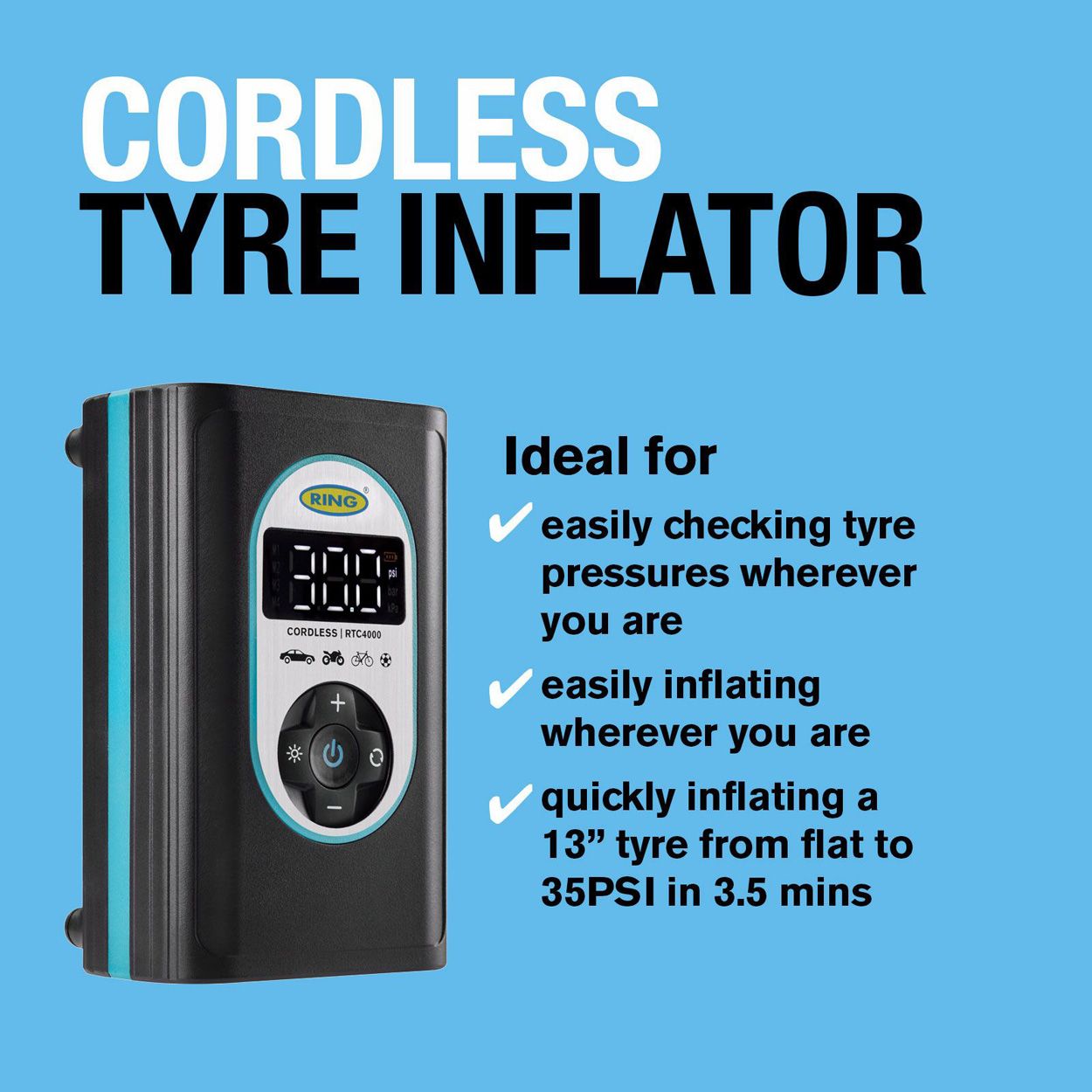 RTC4000 Cordless Tyre Inflator