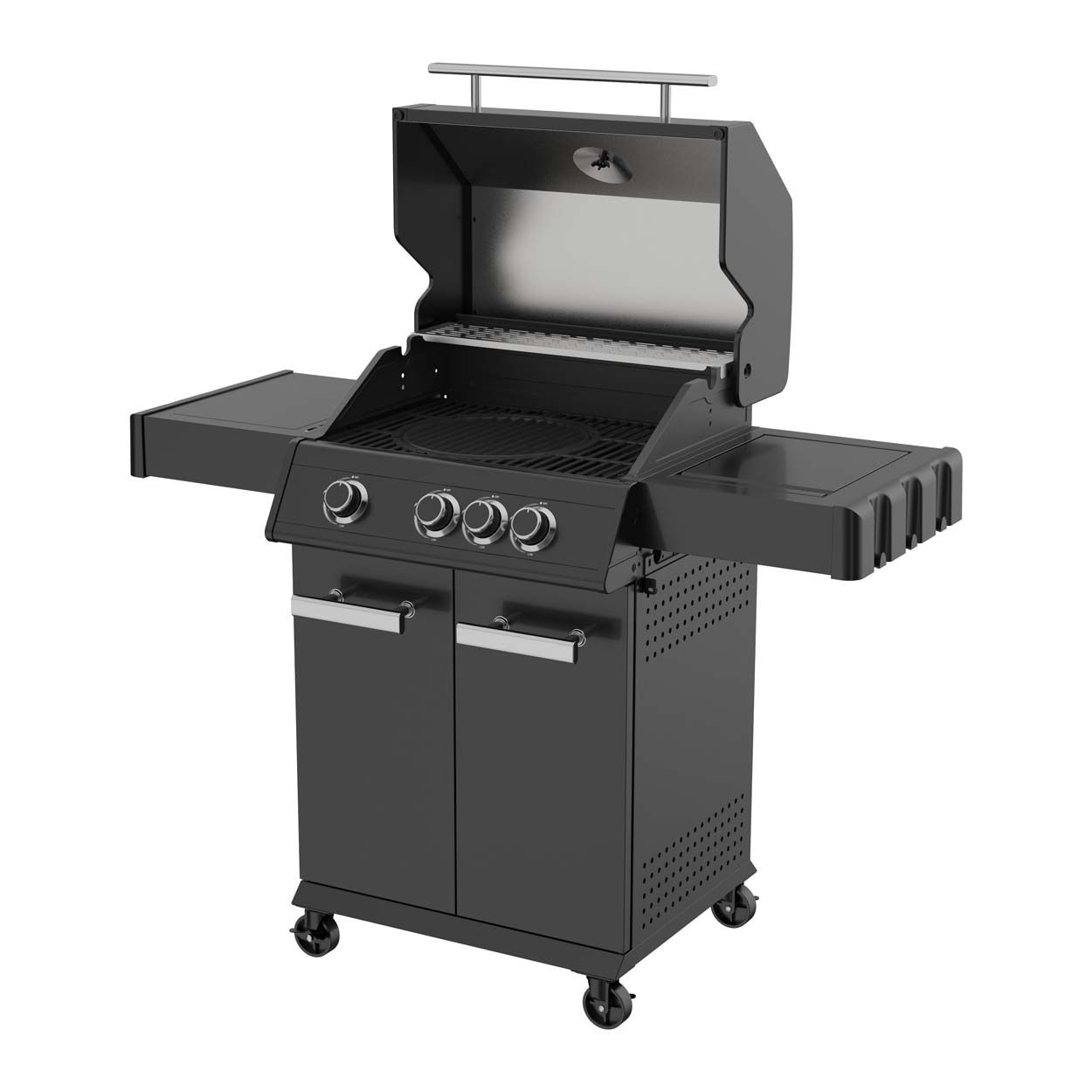 Phoenix 3 And 1 Burner Gas BBQ Black