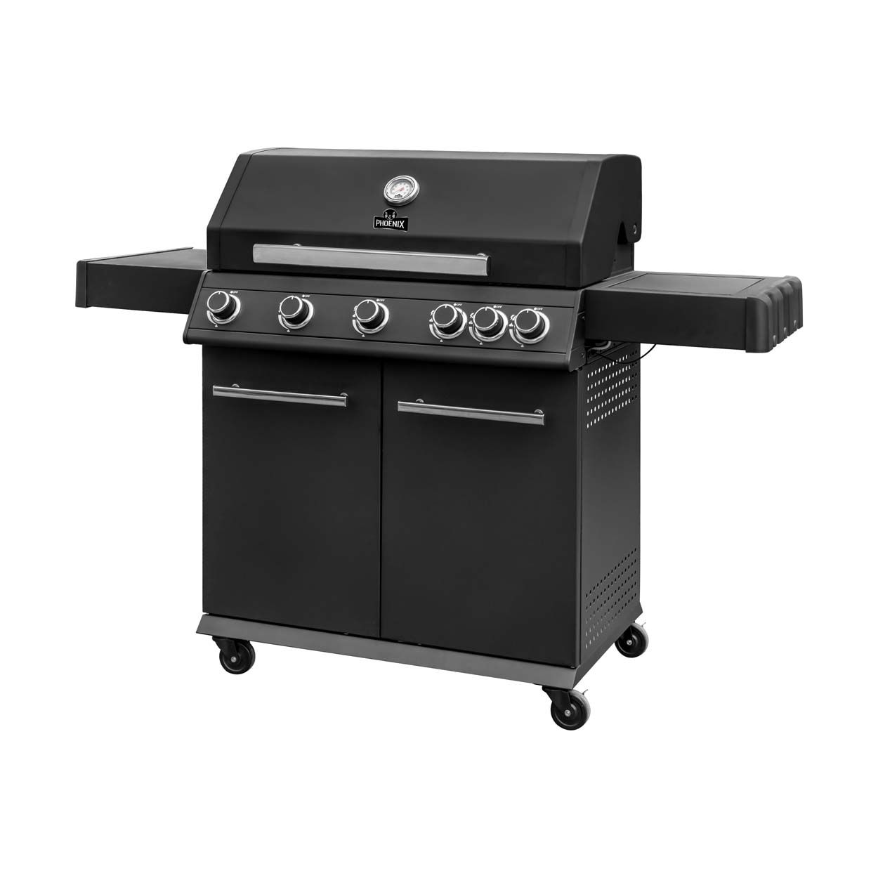 Phoenix 5 And 1 Burners Gas BBQ Black