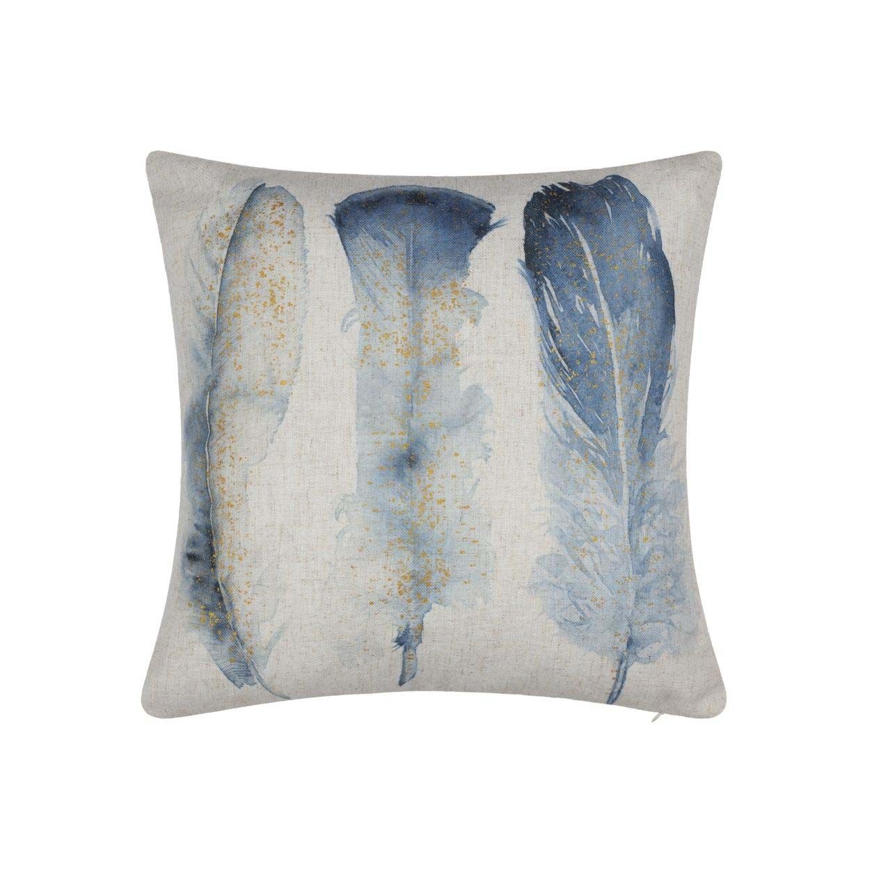 Feather Cushion 45x45 Blue