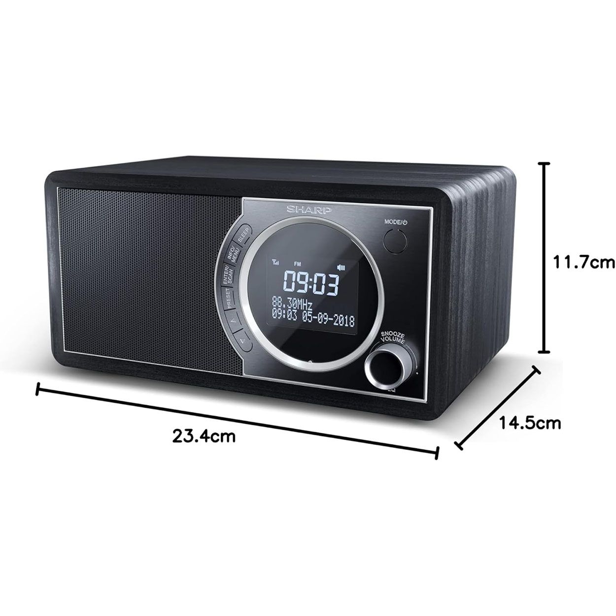 Sharp Mono digital radio - Black
