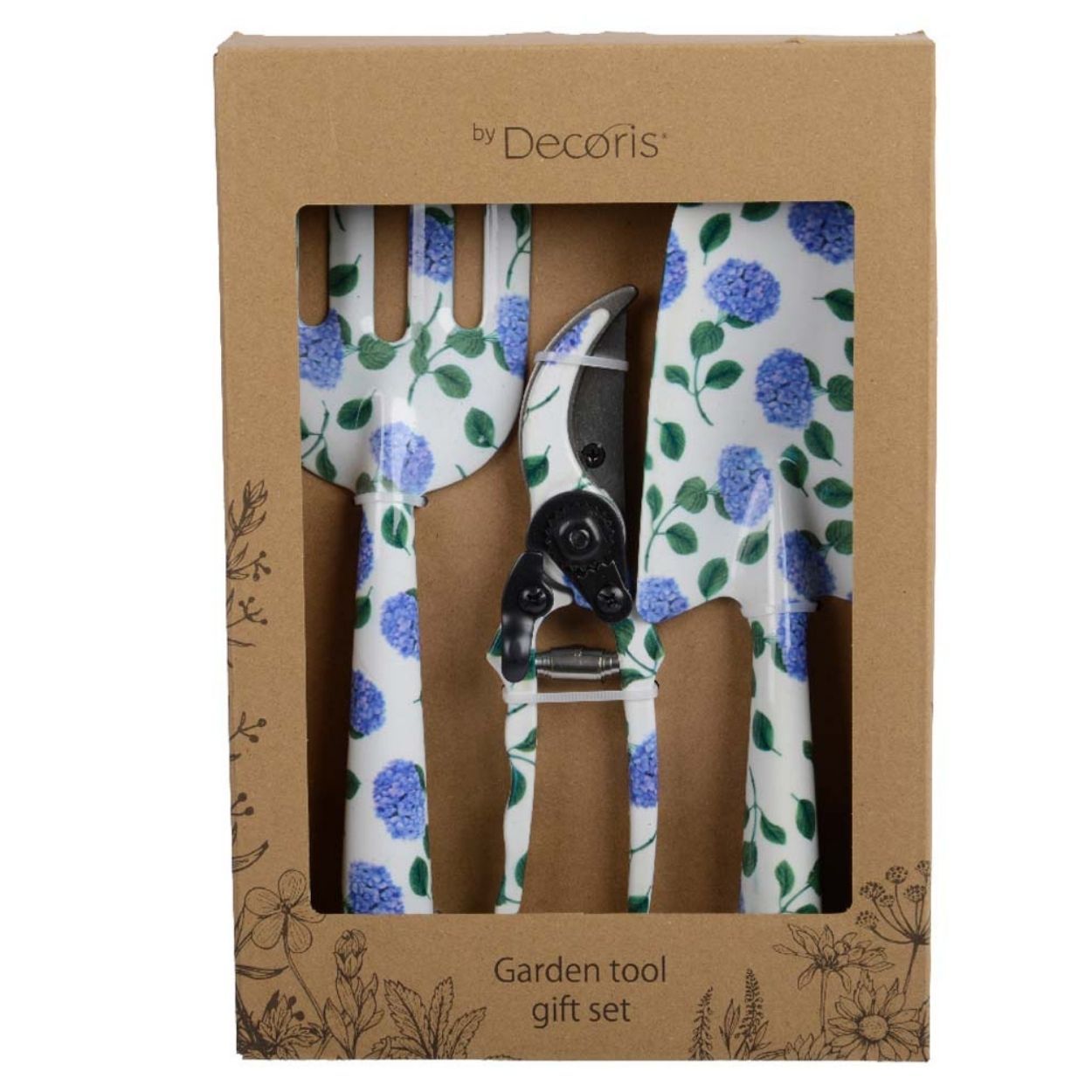 Hydrangea Print Steel Garden Tool Set