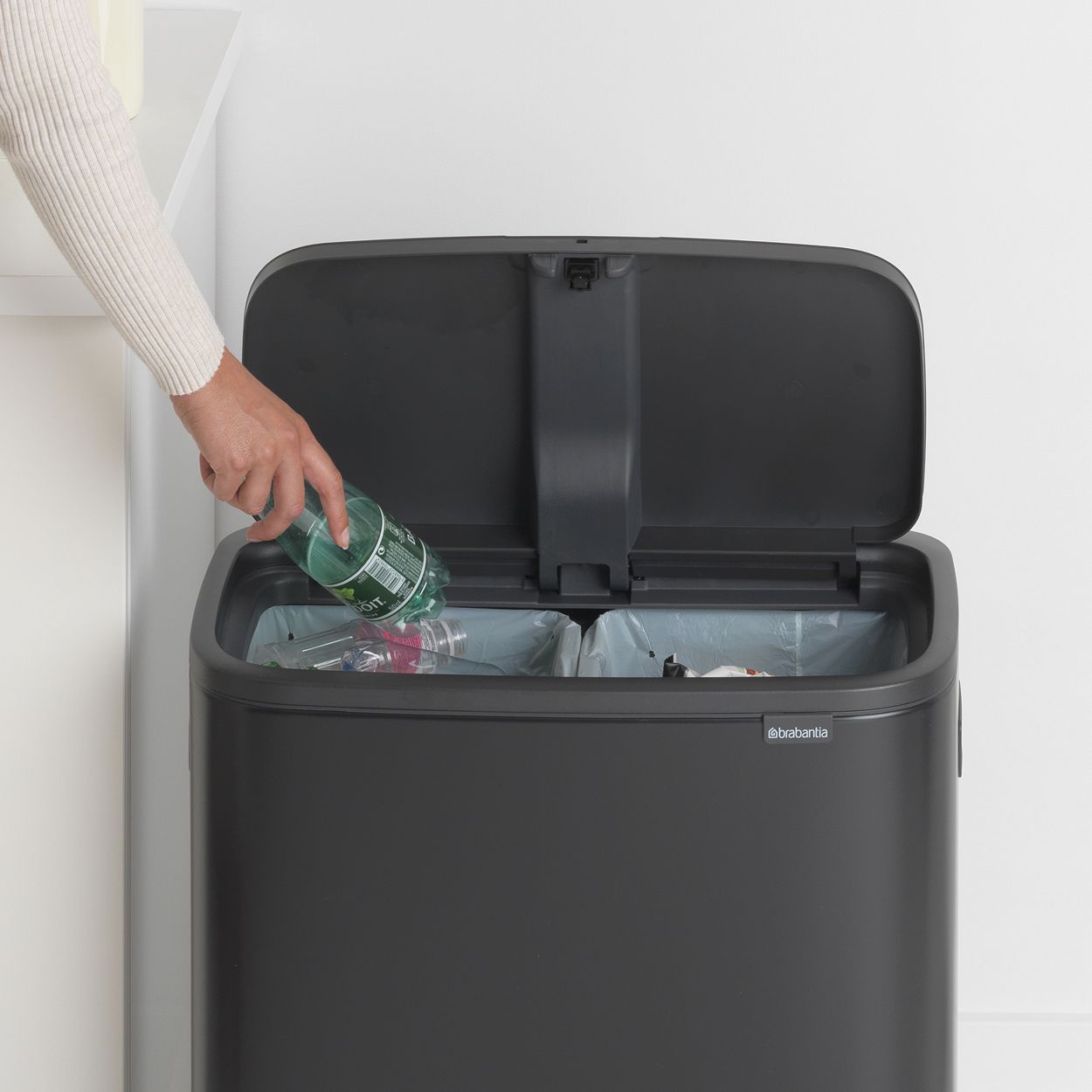 Brabantia Bo Touch Bin, 2x30L - Matt Black