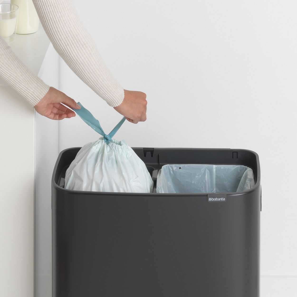 Brabantia Bo Touch Bin, 2x30L - Matt Black