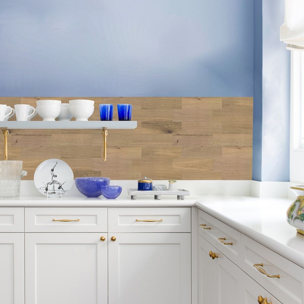 Faux Wood Natural Peel & Stick Wall