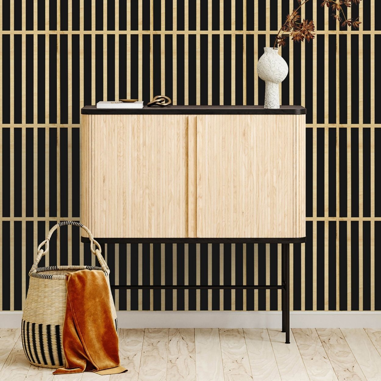 Wallpops Natural Slats P&S Wooden Decor