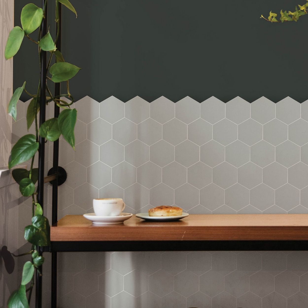 Hexagon Grey Peel & Stick Luxury Wall