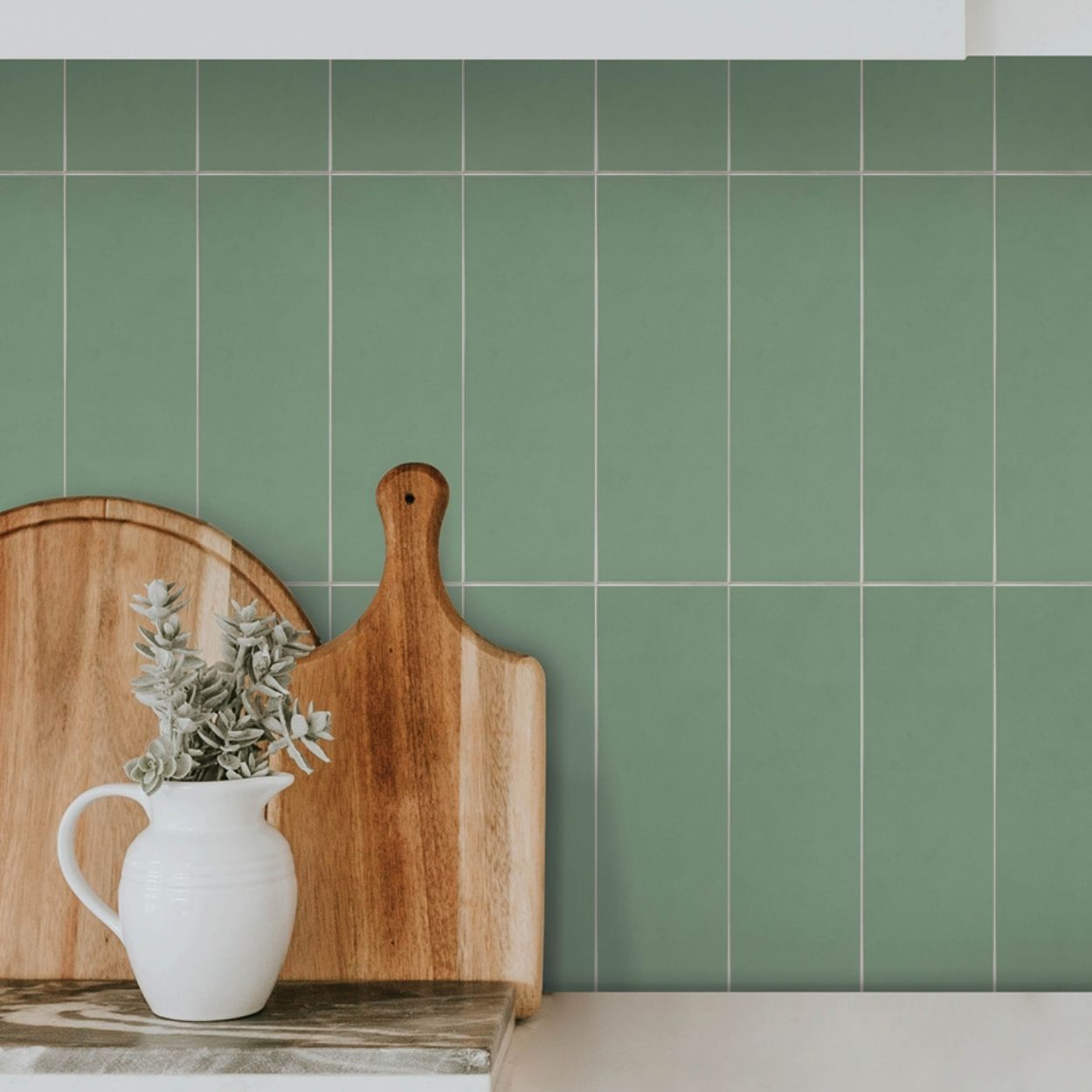 Subway Green Peel & Stick Luxury Wall