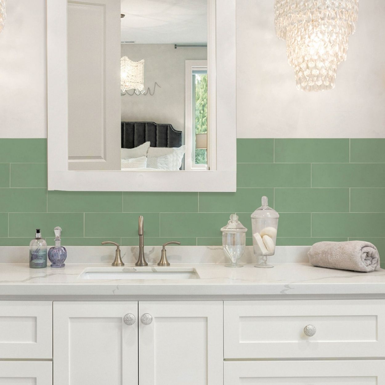 Subway Green Peel & Stick Luxury Wall
