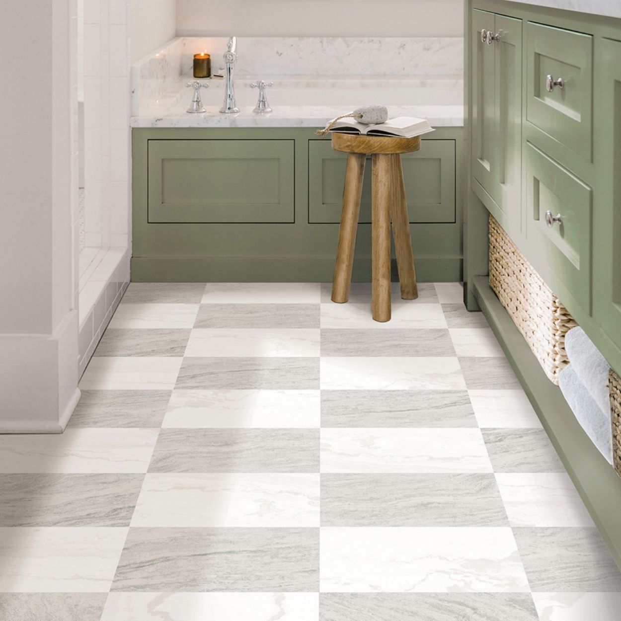 Bonneville Beige Peel & Stick Floor Tiles