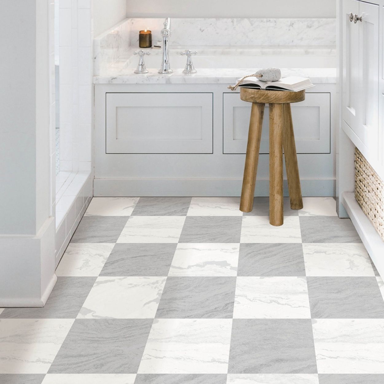 Langley Grey Peel & Stick Floor Tiles