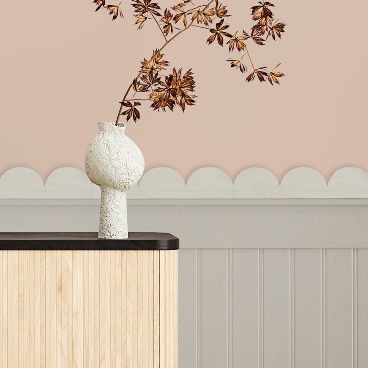 Wallpops Natural Scallop P&S Wooden