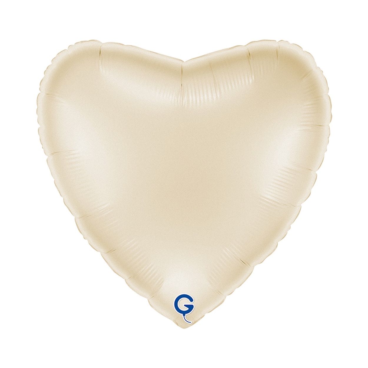Heart Foil Balloon Satin Cream 56cm