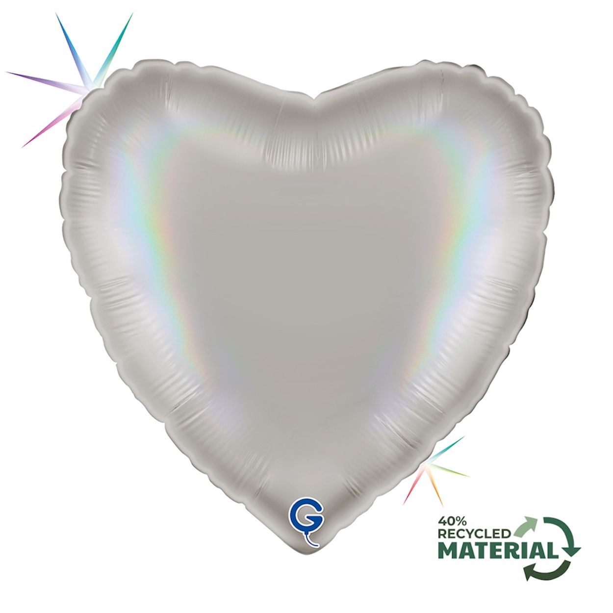 Heart Foil Balloon Holographic  56cm