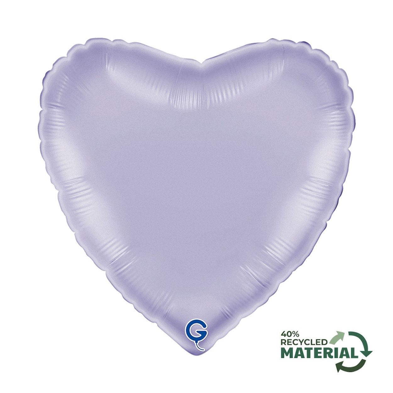 Heart Foil Balloon Satin Lilac 56cm